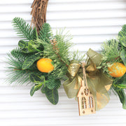 Artificial Christmas Lemon Wreath 12 Inch Silk Fruit Decor