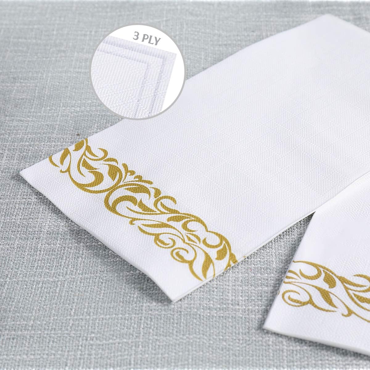 Bulk 200 Pcs Premium Paper Napkins Disposable Soft Absorbent Guest Towels for Weddings Parties Dinners Kitchen and Events Wholesale