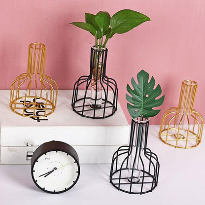 Bulk Geometric Metal Vase Centerpiece for Home Decor – Hydroponic Plant Stand for Weddings and Home Decorations Wholesale