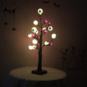 Halloween Tree with Lights 1 Pc Spooky Eyeball Ghost Spider Artificial Decoration