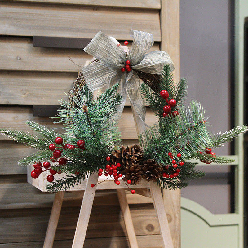 Christmas Red Berry Wreath Front Door Decoration 14 Inch Artificial Holiday Decor