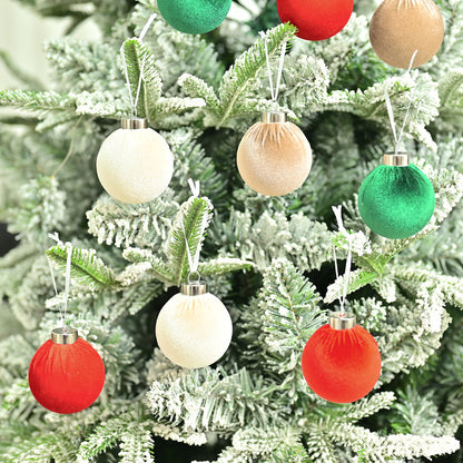 Bulk 15 Pcs Christmas Tree Ornaments Velvet Balls for Tree Decorations, Xmas Party Decor Wholesale