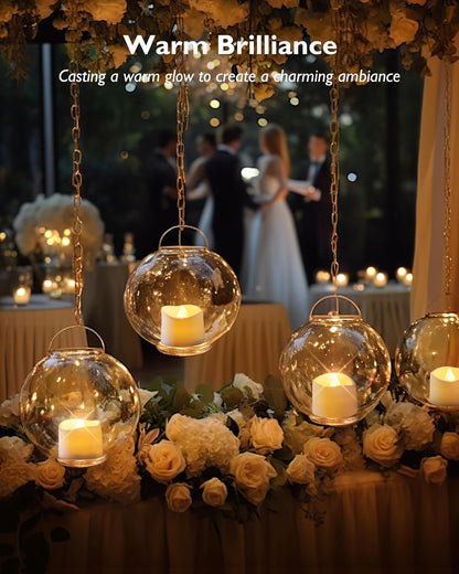 Premium Reusable LED Tea Lights 12 Pack Frosted Flickering Wedding Anniversary Votive Centerpiece Table Settings Eco Friendly