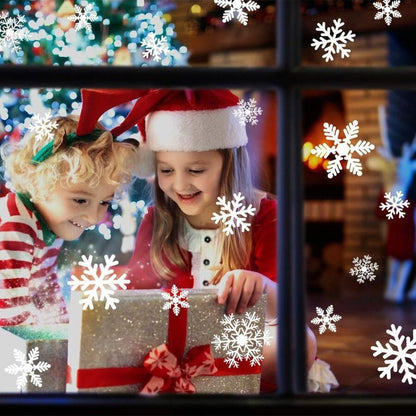 Bulk 135 Pcs Christmas Snowflake Window Clings Static Cling Window Decals for Christmas Decorations Xmas Party Décor Wholesale