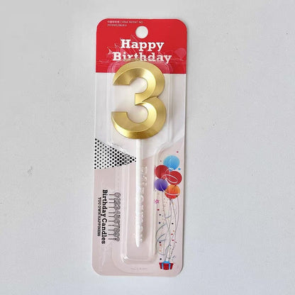 Bulk Gold Number 0-9 Birthday Candles Happy Birthday Cake Toppers for Parties Weddings and Anniversaries Wholesale