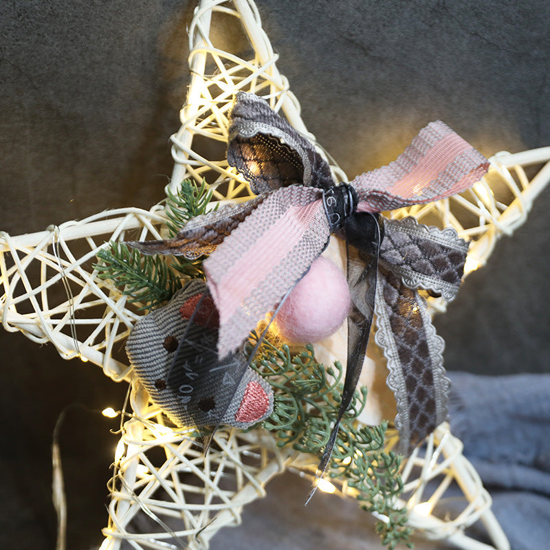 Christmas Star Wreath 10 Inch Artificial Holiday Decoration