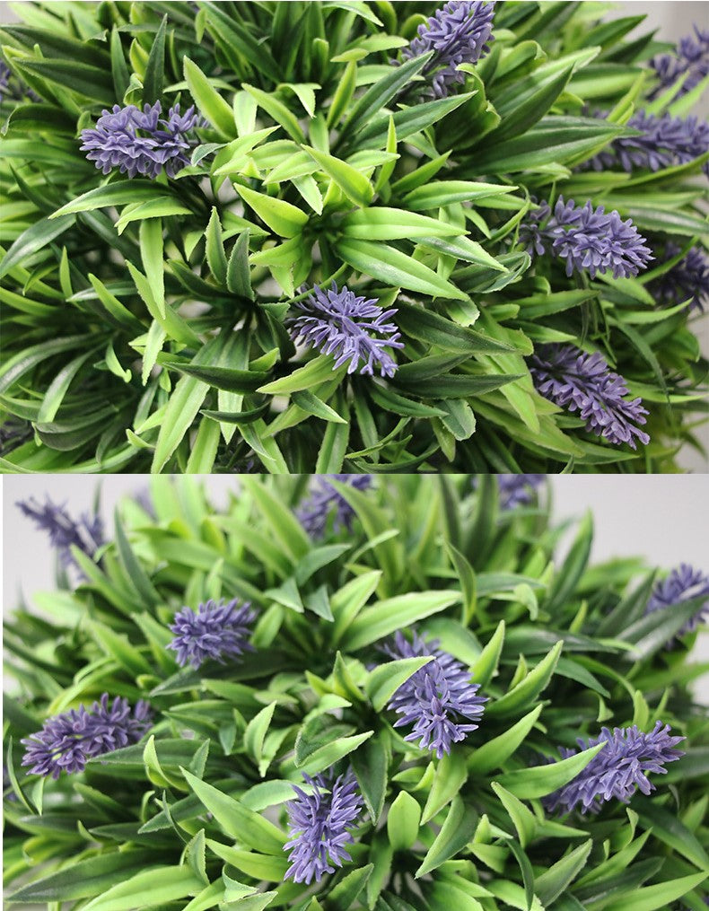 Lavender Artificial Flower Topiary Ball, 6 Inch, Bulk Greenery Plant for Indoor Outdoor Decor