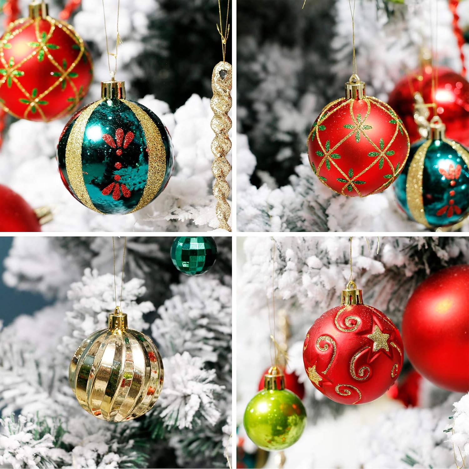 Bulk 30 Pcs 2.36" Christmas Ball Ornaments for Christmas Tree Holiday Party Decor Wholeasle