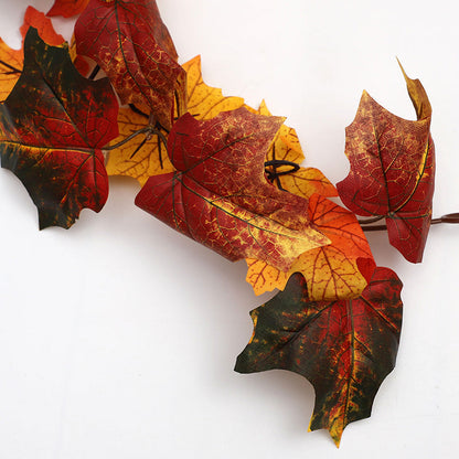 Maple Rattan Garland 69 Inch Autumn Fall Thanksgiving Halloween Decoration