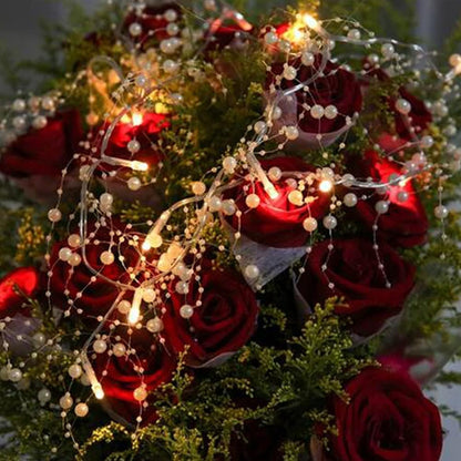 Bulk 13FT 40 LED White Pearl String Lights Battery Operated Lights for Xmas Bedroom Mantel Wedding and Party Decor Wholesale