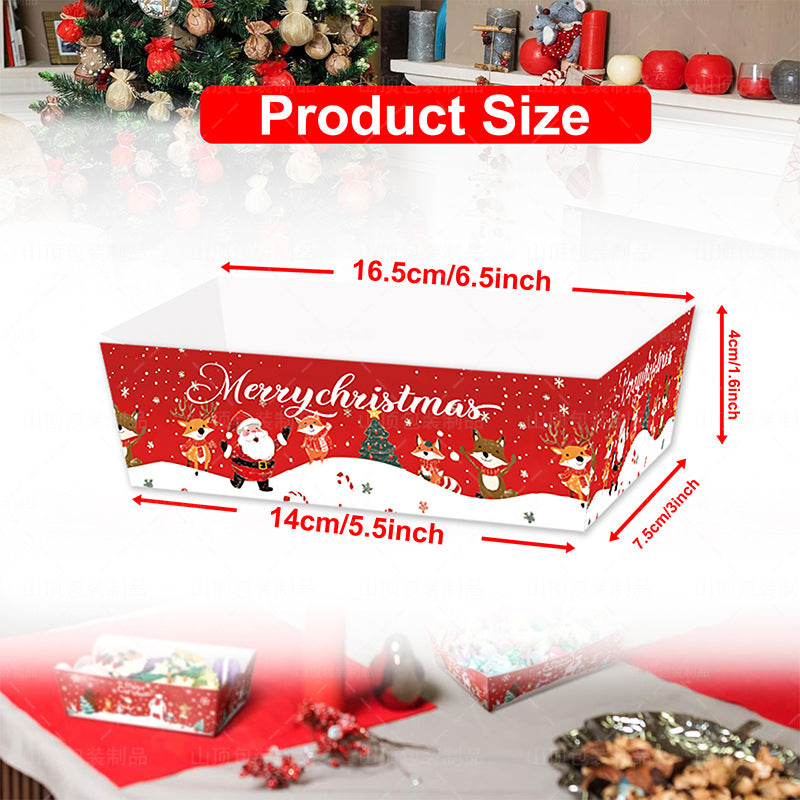Bulk 20Pcs Christmas Snack Tray – Disposable Paper Platters for Holiday Party Treats and Appetizers Wholesale