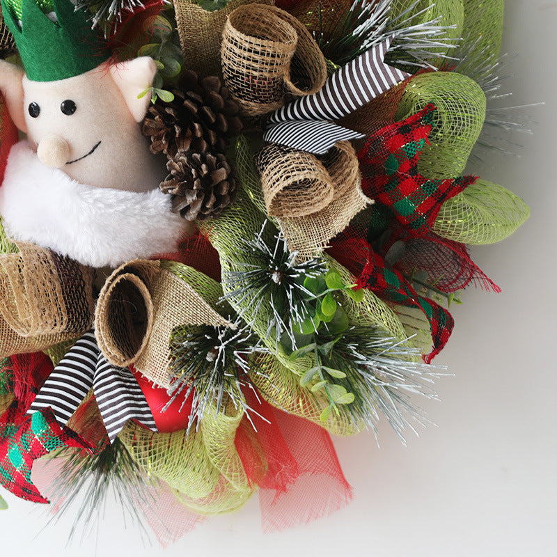 16 Inch Artificial Christmas Elf Wreath Bulk Quantity Holiday Decoration