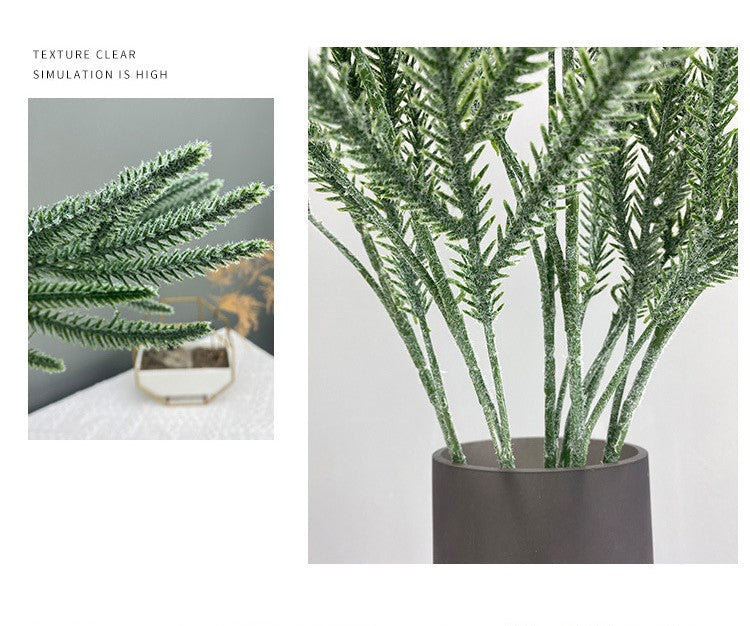 Artificial Flocked Pine Twig Stem 27 Inch Greenery Plant 1 Pc