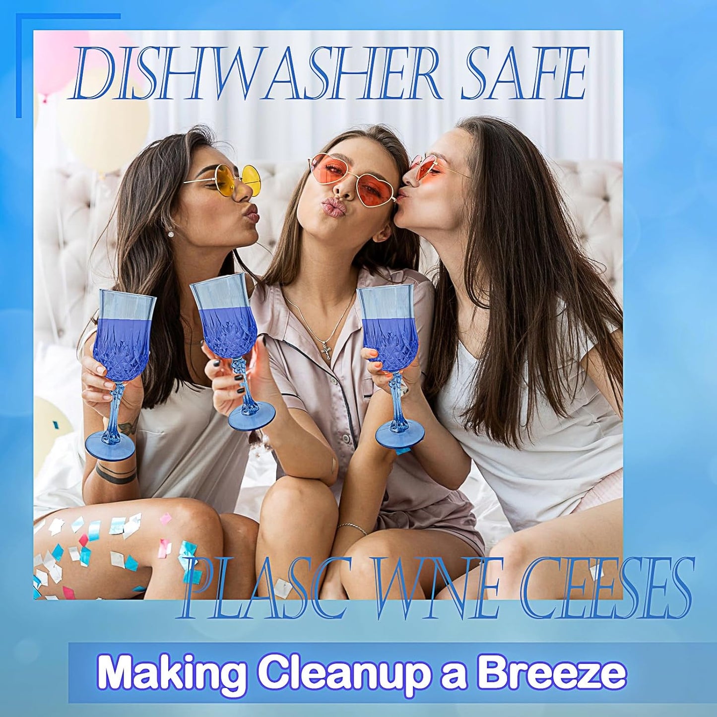 Premium Crystal Cut Shatterproof Wine Glasses 12 Pack Reusable Plastic Non Toxic Finish for Wedding Reception & Cocktail Party Decor