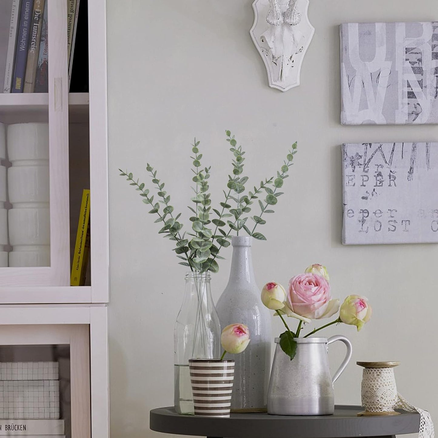 Bulk 18Pcs Artificial Eucalyptus Stems for Home Wedding Bouquets Centerpieces Holiday Decor Wholesale