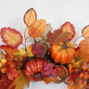 Harvest Pumpkin and Berries Large Artificial Wreath 24 Inch Fall Decoration