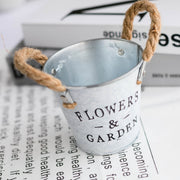 Metal Flower Bucket Pot 1 Pc Retro Country Style Decorative Letter Design