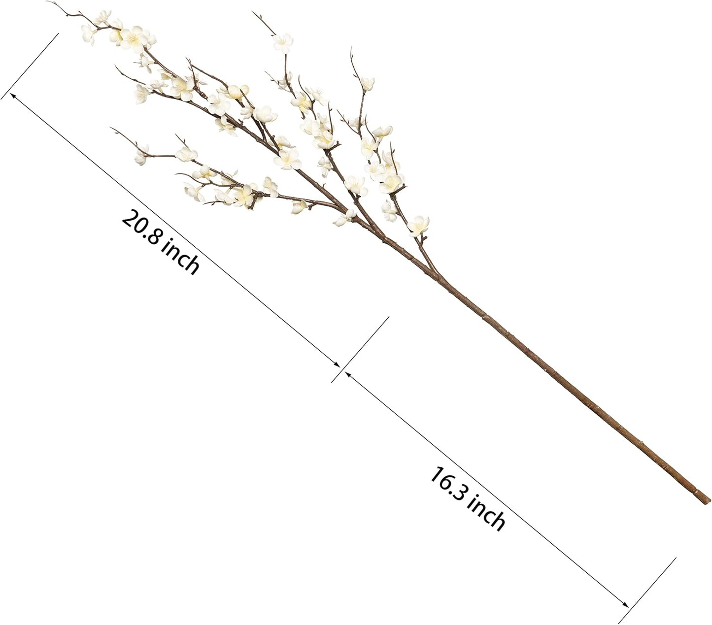 Wedding Floral Backdrop White Artificial Cherry Blossom Stems - 4 Pack 37" Long Branches for Venue Styling
