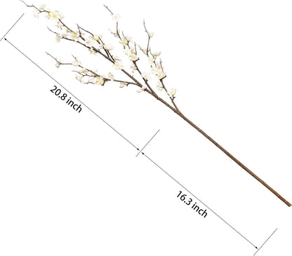 Wedding Floral Backdrop White Artificial Cherry Blossom Stems - 4 Pack 37" Long Branches for Venue Styling