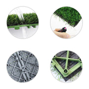 Artificial Grass Panels 11 Inch Bulk Faux Greenery Square Detachable Splice Decoration