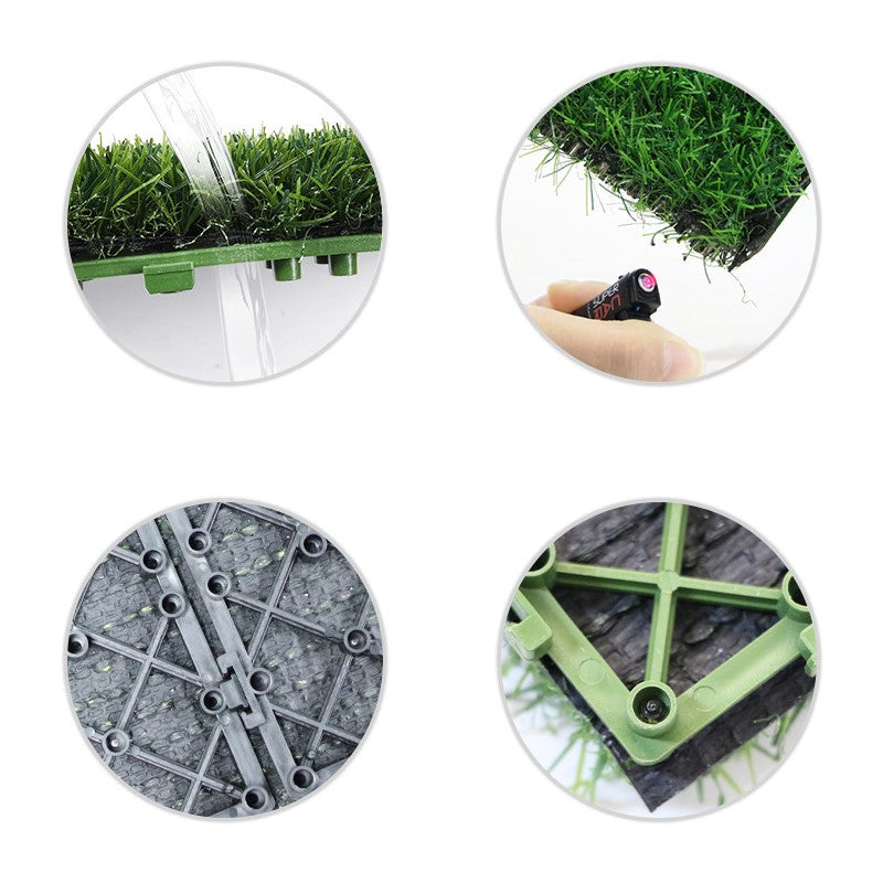 Artificial Grass Panels 11 Inch Bulk Faux Greenery Square Detachable Splice Decoration