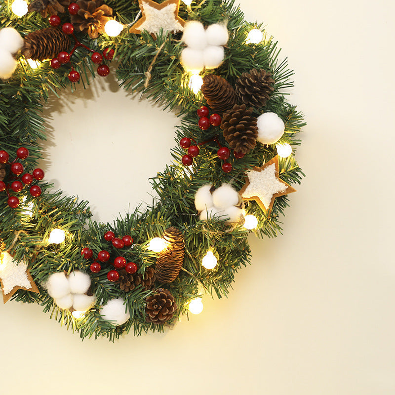 Christmas Pine Cones Garland with LED Lights, Artificial 12", 16", 20" Decorative Holiday Decor