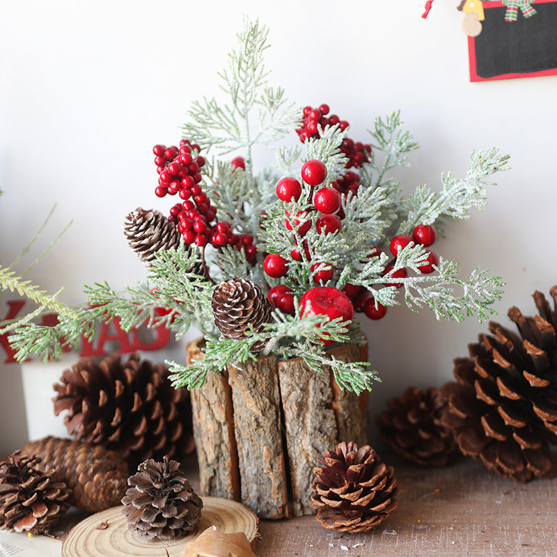 Christmas Artificial Red Berry Pine Ornament 15 Inch and 12 Inch Decorative Stems