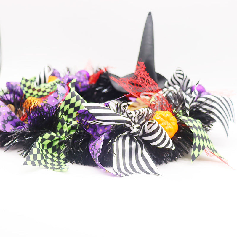 Halloween Purple Witch Leg Artificial Wreath 13 Inch Vintage Style Bulk Wholesale