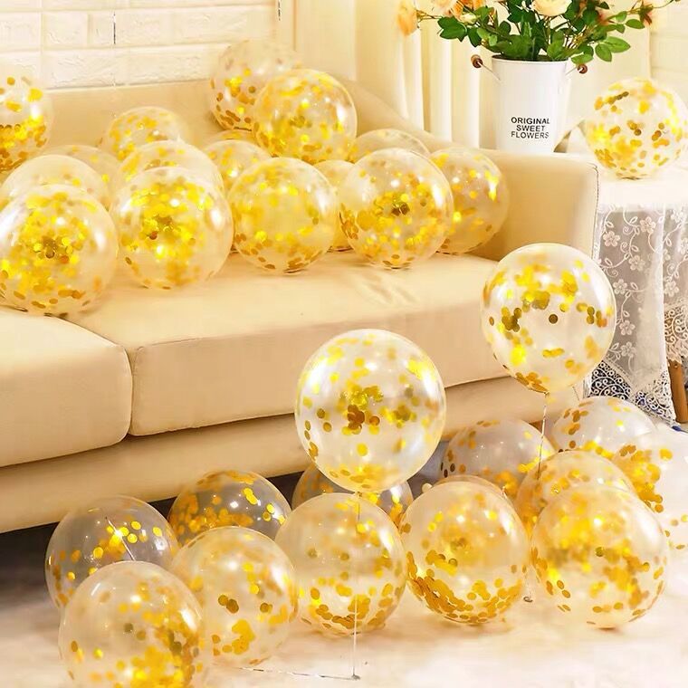 Bulk 100 Pcs 15.7 Inch Glitter Clear Latex Balloons with Sequins Inside for Wedding Birthday Party Baby Shower Decoration Wholesale