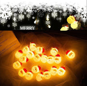 LED Christmas Lights Santa and Snowman Shapes Bulk Set, Holiday Decorative String Lights