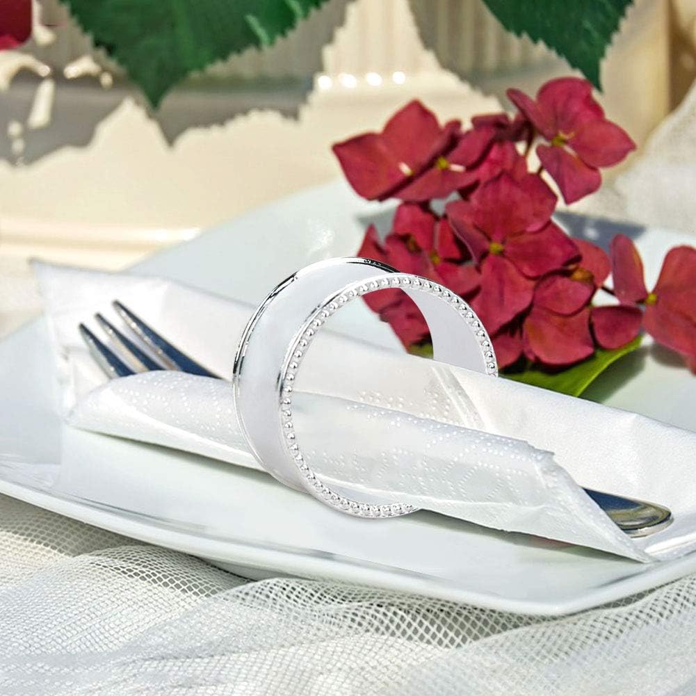 Bulk 12 Pcs Alloy Bead Side Napkin Rings Delicate Serviette Buckles for Weddings Parties and Home Table Decor Wholesale