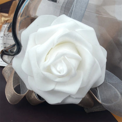 Wedding Floral Backdrop Artificial Foam Rose Heads - 2.7" DIY Craft Decor for Venue Styling
