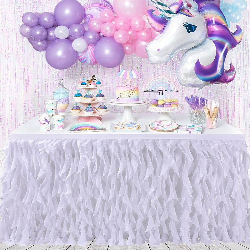 Bulk Rainbow Tulle Table Skirt Curly Willow Tutu Table Skirt for Birthday Party Wedding Baby Shower Tables Decor Wholesale