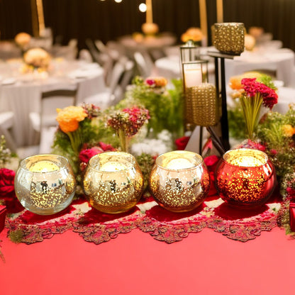 Bulk 12 PCS Electroplated Glass Ball Tealight Candle Holders For Wedding Bridal Shower and Party Table Centerpieces Home Decor Wholesale