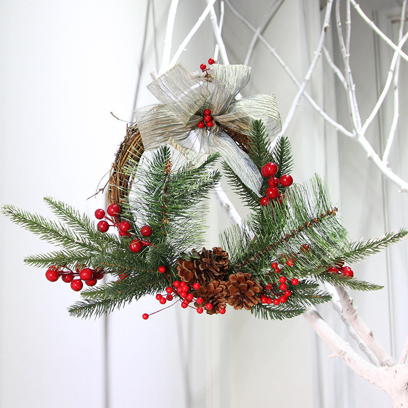 Artificial Christmas Foam Pine Cone Wreath 10 Inch Red Holiday Decoration