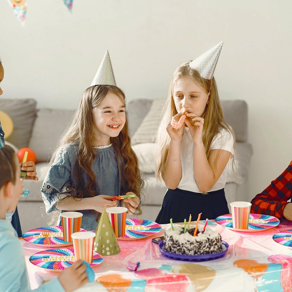 Bulk 100Pcs Summer Party Essentials 7 Inch Disposable Birthday Party Dessert and Dinner Plates Perfect for Pool Parties Wholesale