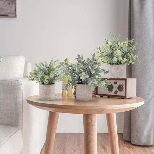 3 Pack Artificial Eucalyptus Plants Potted Fake Greenery for Shelf Desk Home Bathroom Decor