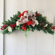 Christmas Horns Vine Glowing Wreath 24 Inch Artificial Lighted Holiday Decoration