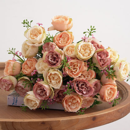 Wedding Floral Backdrop Artificial Peony Bush - 11.8" 10-Head Silk Decor for Venue Styling