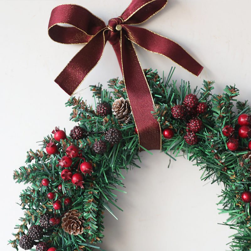 Christmas Red Berry Wreath 12 Inch Rattan Circle Foam Artificial Holiday Decor