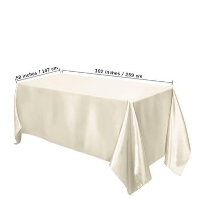 Bulk 4 Pack Satin Tablecloths 102x58 Inch for Wedding Banquet Party Events Decorations