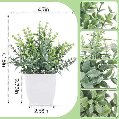 Bulk 4 Pack Mini Artificial Potted Plants Fake Greenery for Indoor Home Table Bedroom and Farmhouse Decor Wholesale