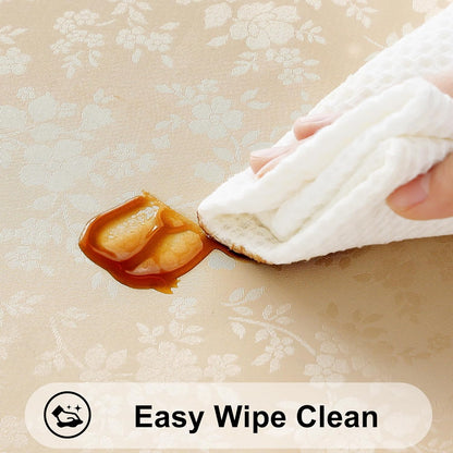 Bulk Beige 60" x 84" Rectangular Tablecloth Heavy Duty Waterproof Wipeable Table Cover for Kitchen and Dining Room Wholesale