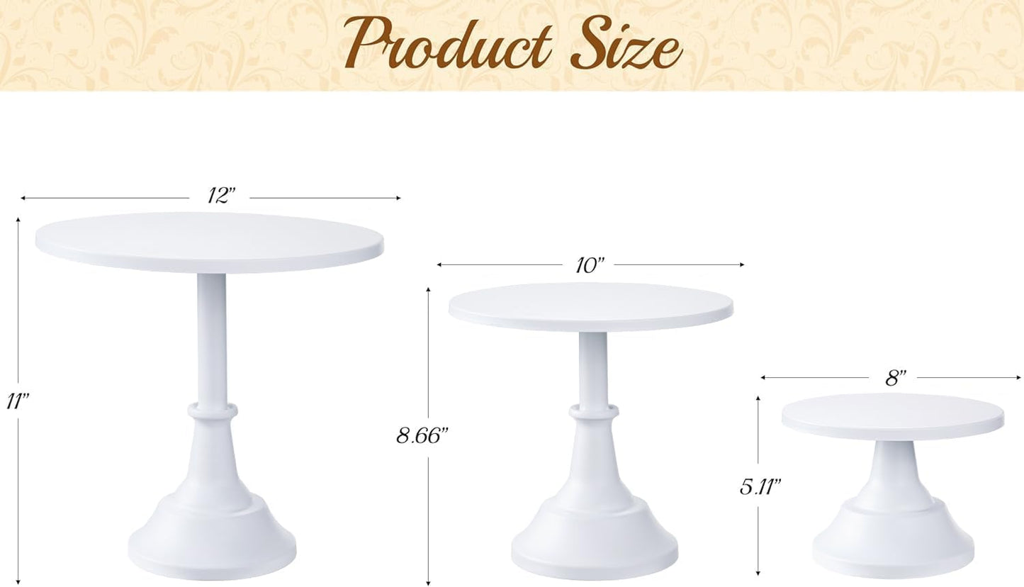 Bulk Cake Stand Set 8", 10", 12" Plates for Cake Pastry Display for Parties Weddings Birthdays Baby Showers Anniversaries Wholesale
