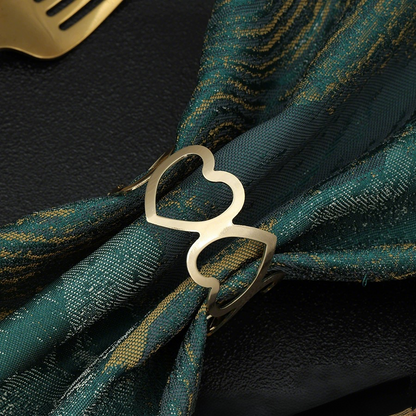 1.8 Inch Metal Heart-Shaped Napkin Rings - Elegant Table Decor for Weddings, Parties & More