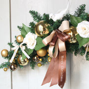 Christmas Glowing Horns Vine Wreath 24 Inch Artificial Holiday Decoration