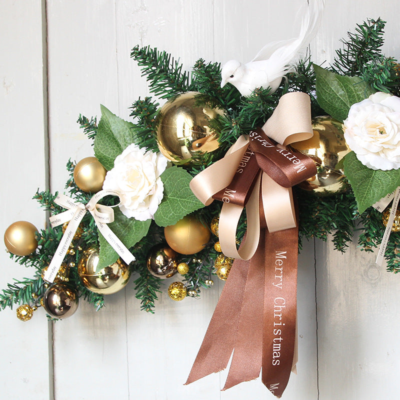 Christmas Glowing Horns Vine Wreath 24 Inch Artificial Holiday Decoration