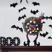 Halloween Witch Leg Wreath with Eyeball Decoration, 24 Inch Artificial Halloween Door Decor