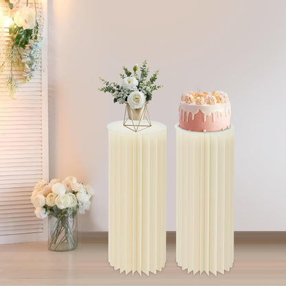 Bulk 2 Pack 40 Inch Tall Foldable Cardboard Centerpiece Display Round Floral Stand for Weddings Events Party Decoration Cardboard Vases Wholesale