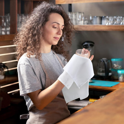 Bulk 24 Pcs White Cloth Napkins 20x20 inches 100% Polyester Dinner Napkins with Hemmed Edges Washable for Weddings Parties Dinners Wholesale